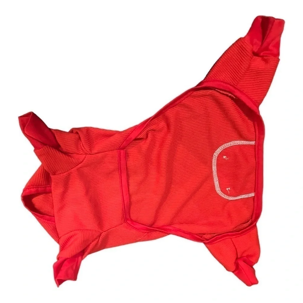 Doggie Red & White Polyester Outfit Size Medium Dog Cuffs